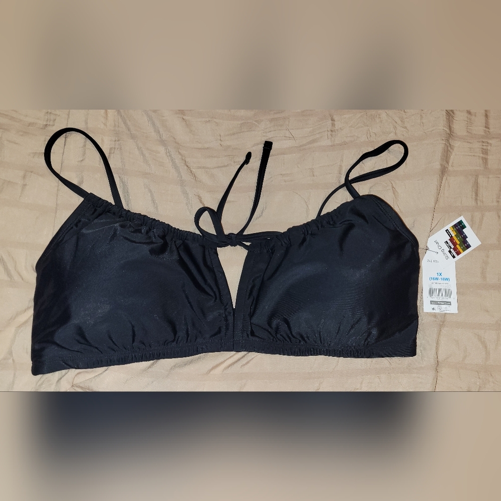 Black Women's Swim Top NWT